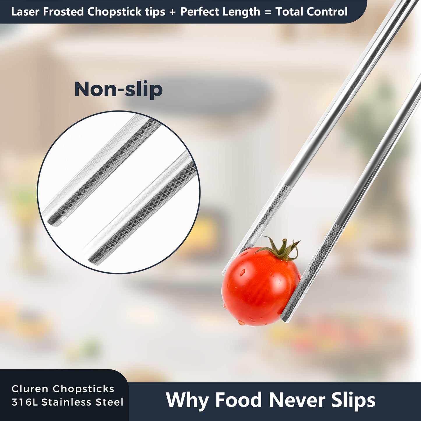 316L Stainless Steel Chopsticks (Multicolor)