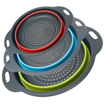 Collapsible Colander Set of 3 (Multicolor)