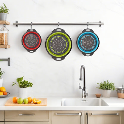 Collapsible Colander Set of 3 (Multicolor)