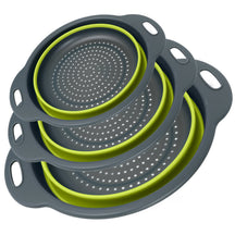 Gray-Green collapsible colander 1