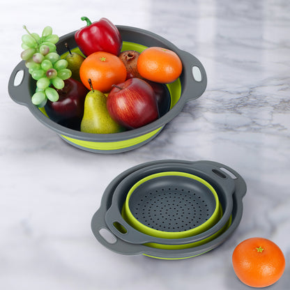 Collapsible Colander Set of 3 (Gray-Green)