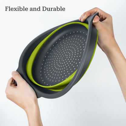 Collapsible Colander Set of 3 (Gray-Green)