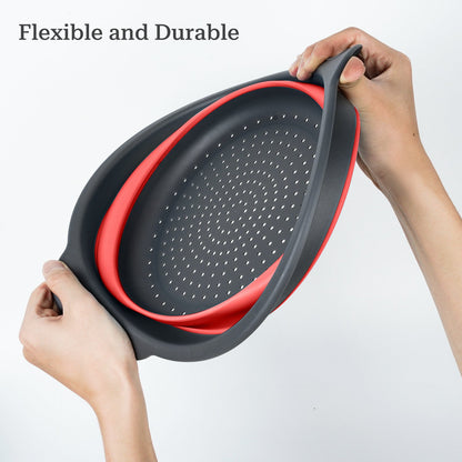 Gray-Red collapsible colander 6