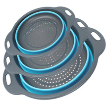 Gray-Blue collapsible colander 1