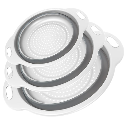 Collapsible Colander Set of 3 (Gray-White)