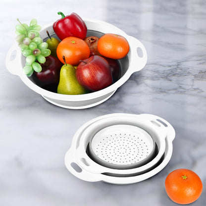 Collapsible Colander Set of 3 (Gray-White)