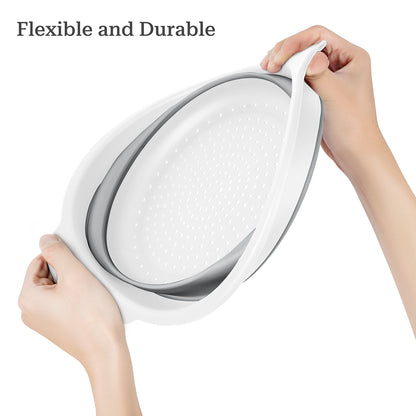 Collapsible Colander Set of 3 (Gray-White)