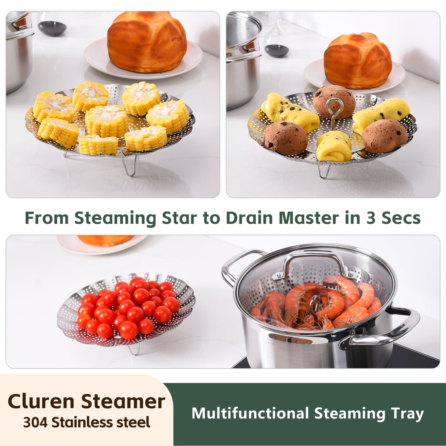 Steamer Basket (Large 6.5'' to 12'')