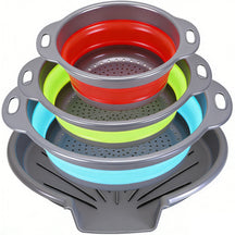 Collapsible Colanders with Draining Tray