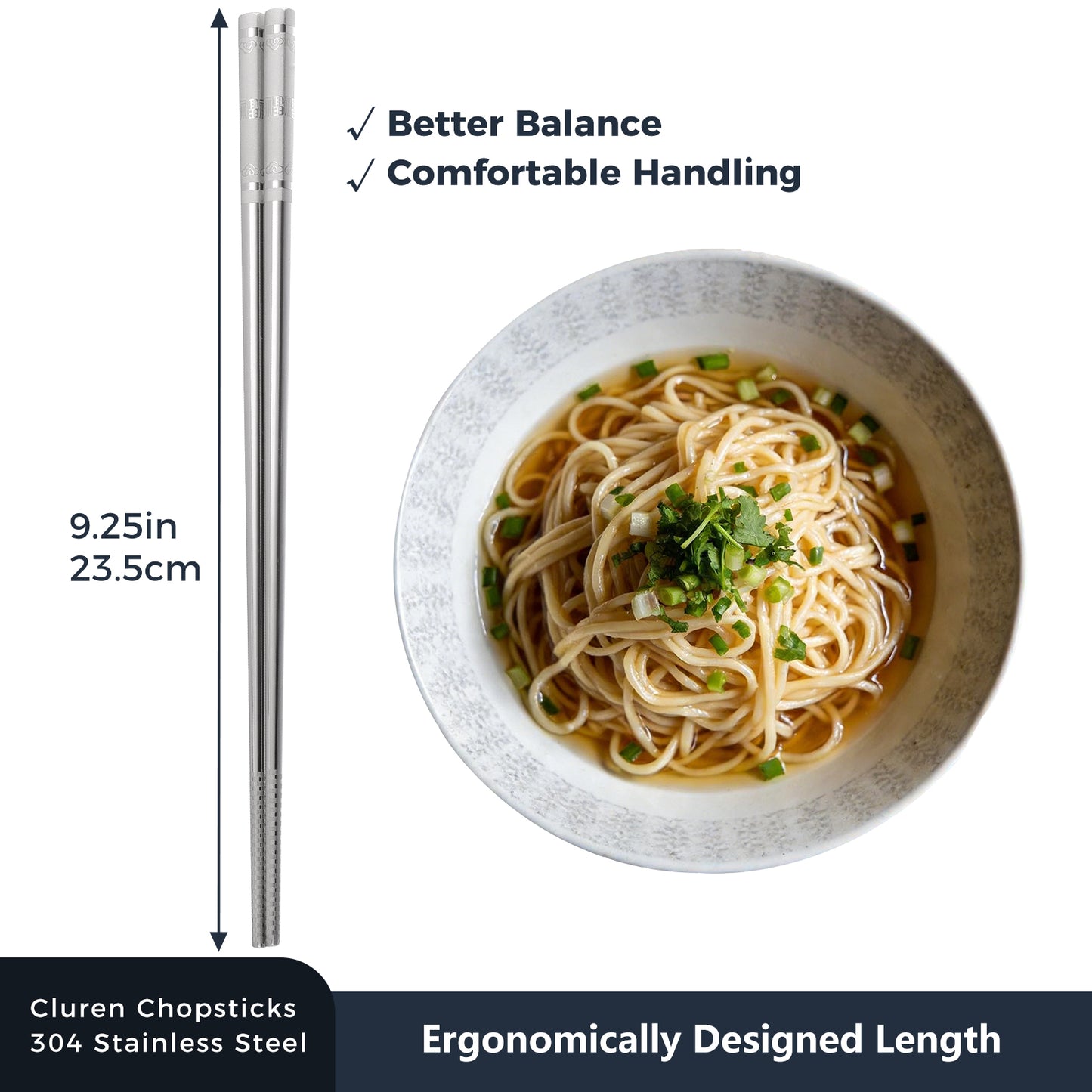 304 Stainless Steel Chopsticks (5 pair)