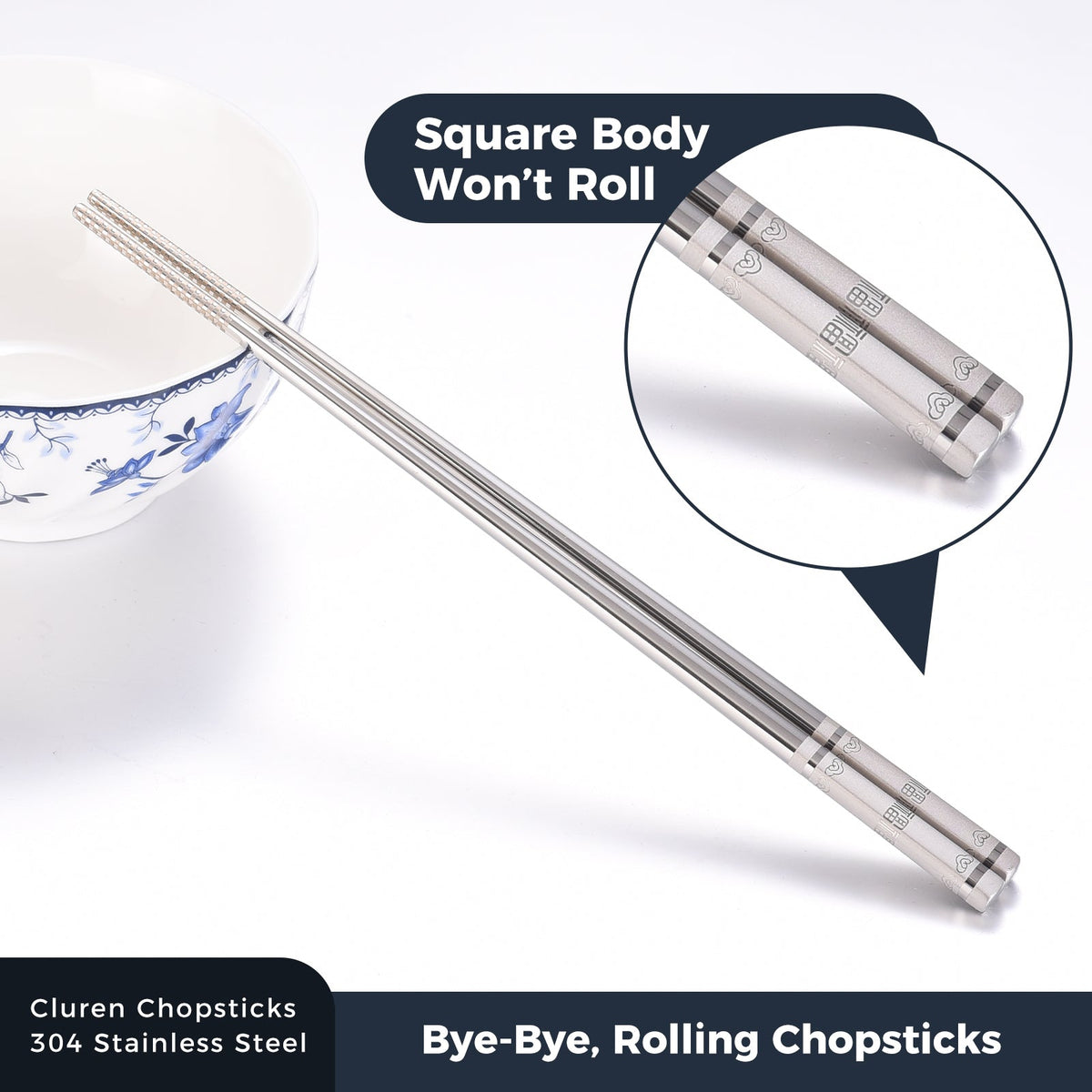 304 Stainless Steel Chopsticks 5 Pairs - image 8