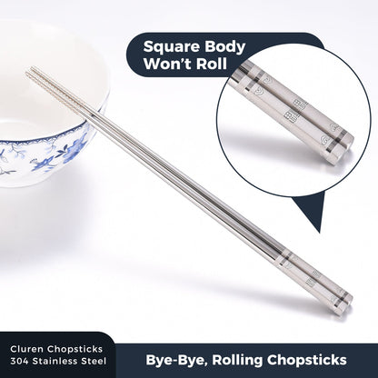 304 Stainless Steel Chopsticks 5 Pairs - image 8