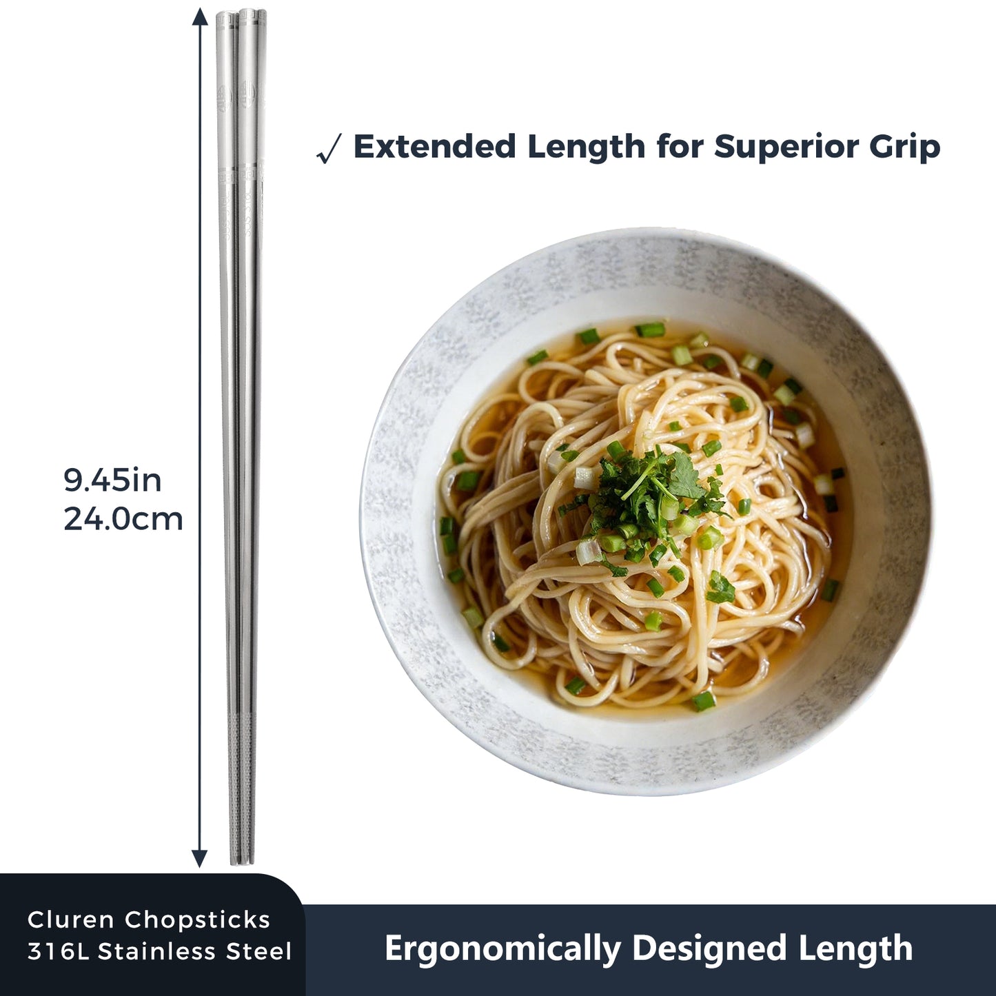 316L Stainless Steel Chopsticks (Multicolor)