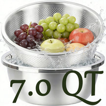 304 Stainless Steel Colander and Bowl Set 7.0QT - image 1