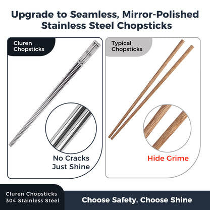 304 Stainless Steel Chopsticks (10 pair)